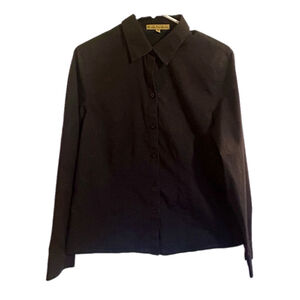 ❄️Alex Marie Black Wrinkle Free Stretch Button Down Shirt Size 12❄️